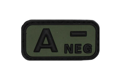 Klettabzeichen, Blutgruppe "A NEG", 3D div.Farben