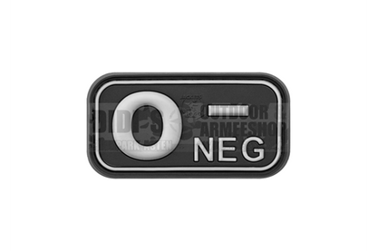 Klettabzeichen, Blutgruppe "0 NEG", 3D div.Farben