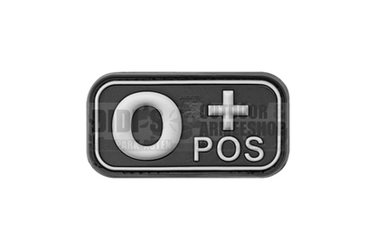 Klettabzeichen, Blutgruppe "0 POS", 3D div.Farben