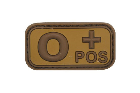 Klettabzeichen, Blutgruppe "0 POS", 3D div.Farben