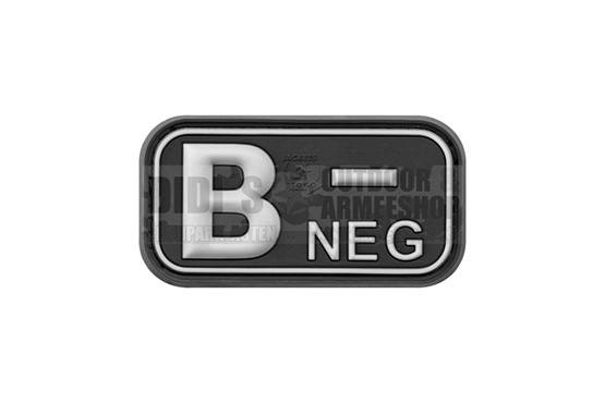 Klettabzeichen, Blutgruppe "B NEG", 3D div.Farben
