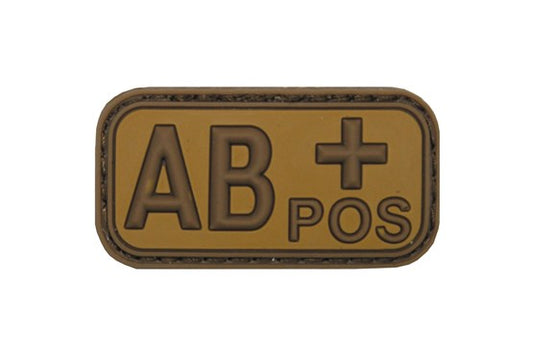Klettabzeichen, Blutgruppe "AB POS", 3D div.Farben