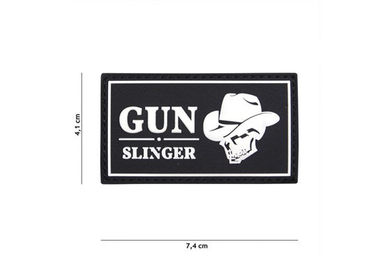 Emblem 3D PVC Gun Slinger Skull Cowboy schwarz