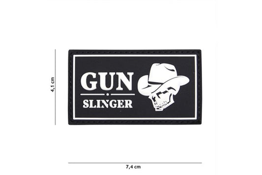 Emblem 3D PVC Gun Slinger Skull Cowboy schwarz
