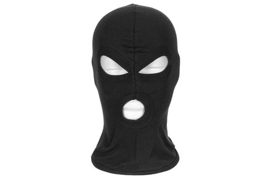 Balaclava, 3-Loch, dünn, schwarz / weiß, 100 % Baumwolle