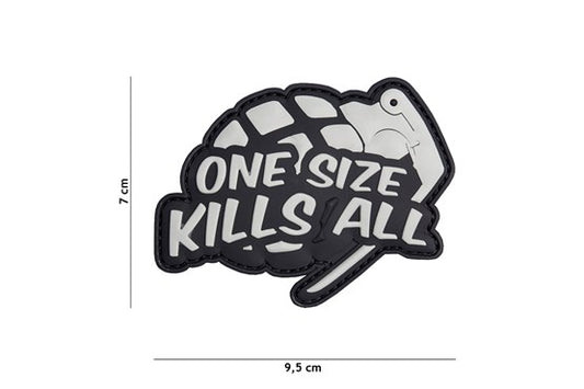 One size kills all grau Rubber Patch