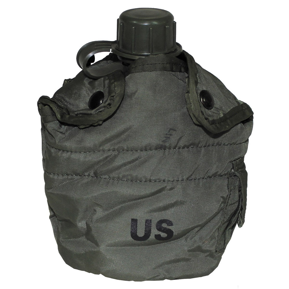 US/Holl. Feldflasche, 0,75 Ltr., mit US Bezug oliv, gebr.