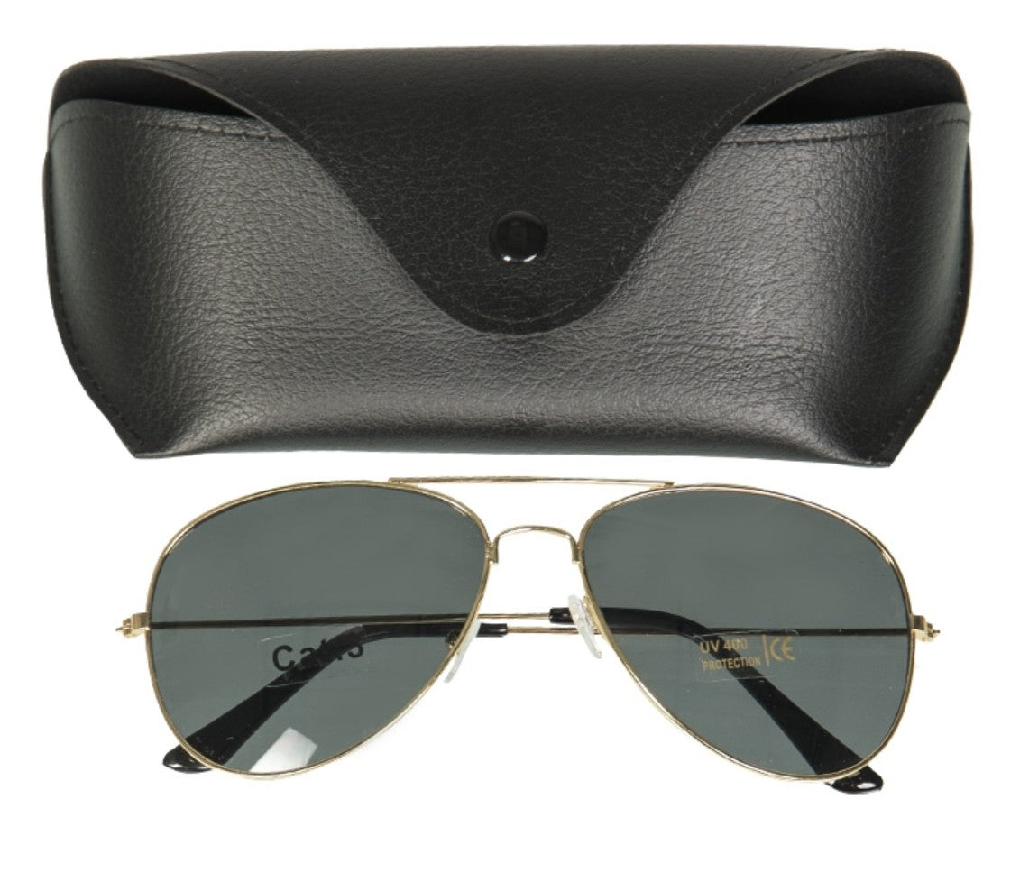 US PILOTENSONNENBRILLE GOLD M.ETUI
