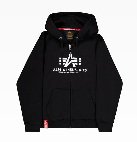 Alpha Industries Basic Big Logo Zip Hoodie black