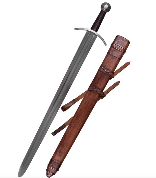 Mittelalterliches Kreuzritterschwert m. Scheide, Schaukampf SK-B