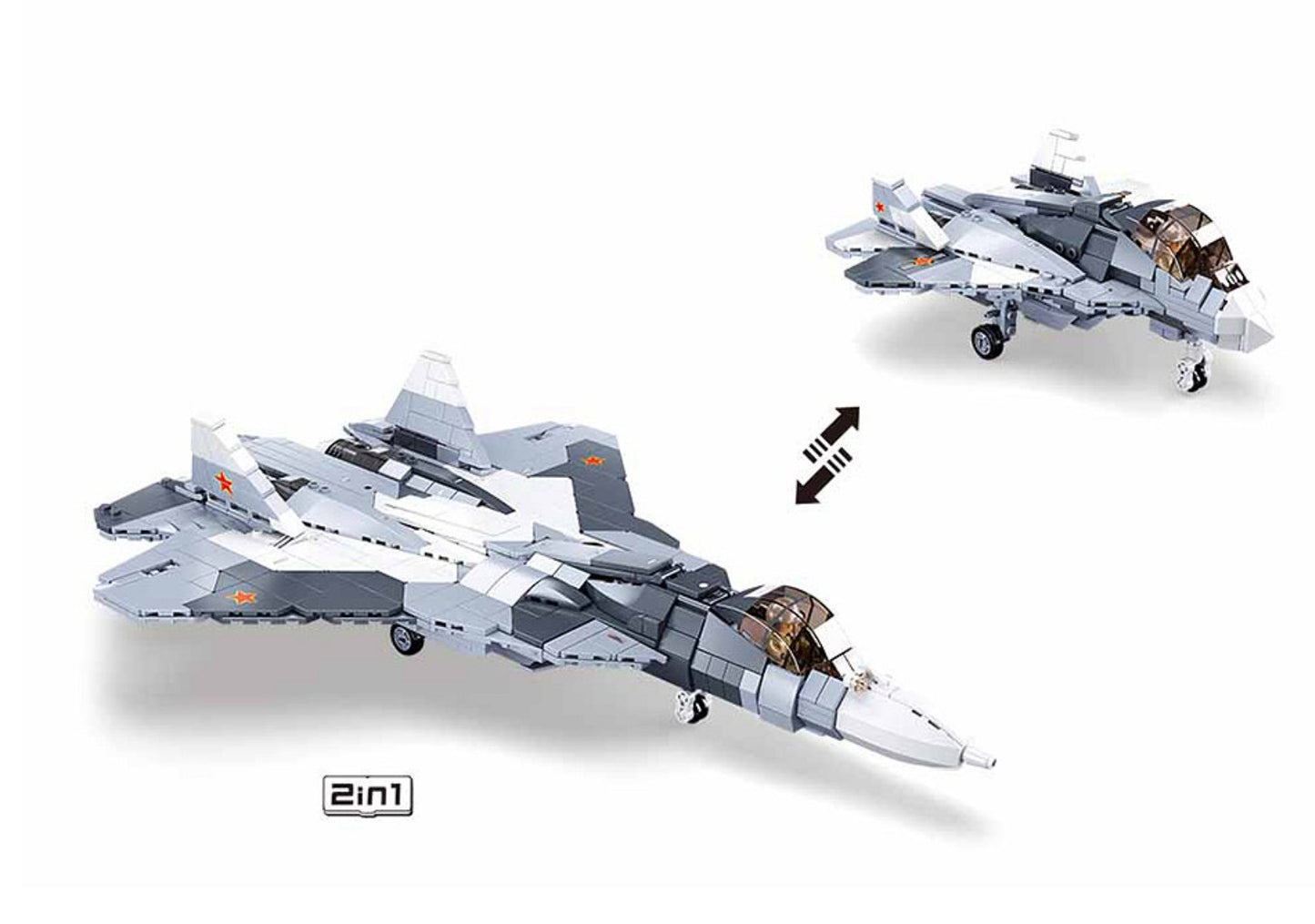 Sluban Russ.Grey white jet fighter 2in1 M38-B0986