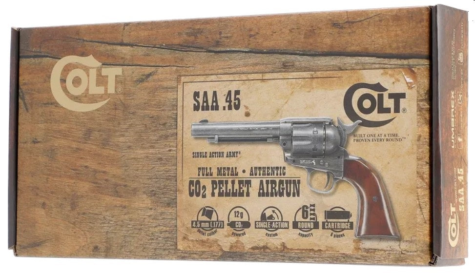 Colt SAA .45 - 5.5" 4,5 mm (.177) Diabolo, CO₂, < 3,0 J, Antik-Finish