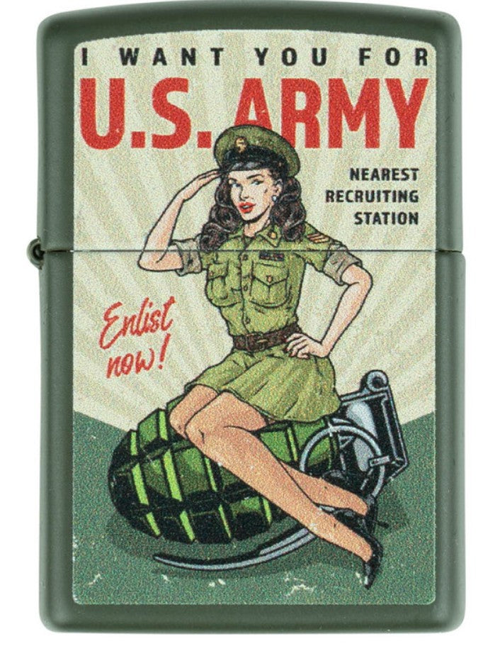 Zippo Feuerzeug U.S. Army Enlist Pin Up