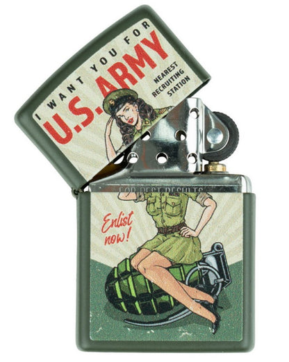 Zippo Feuerzeug U.S. Army Enlist Pin Up