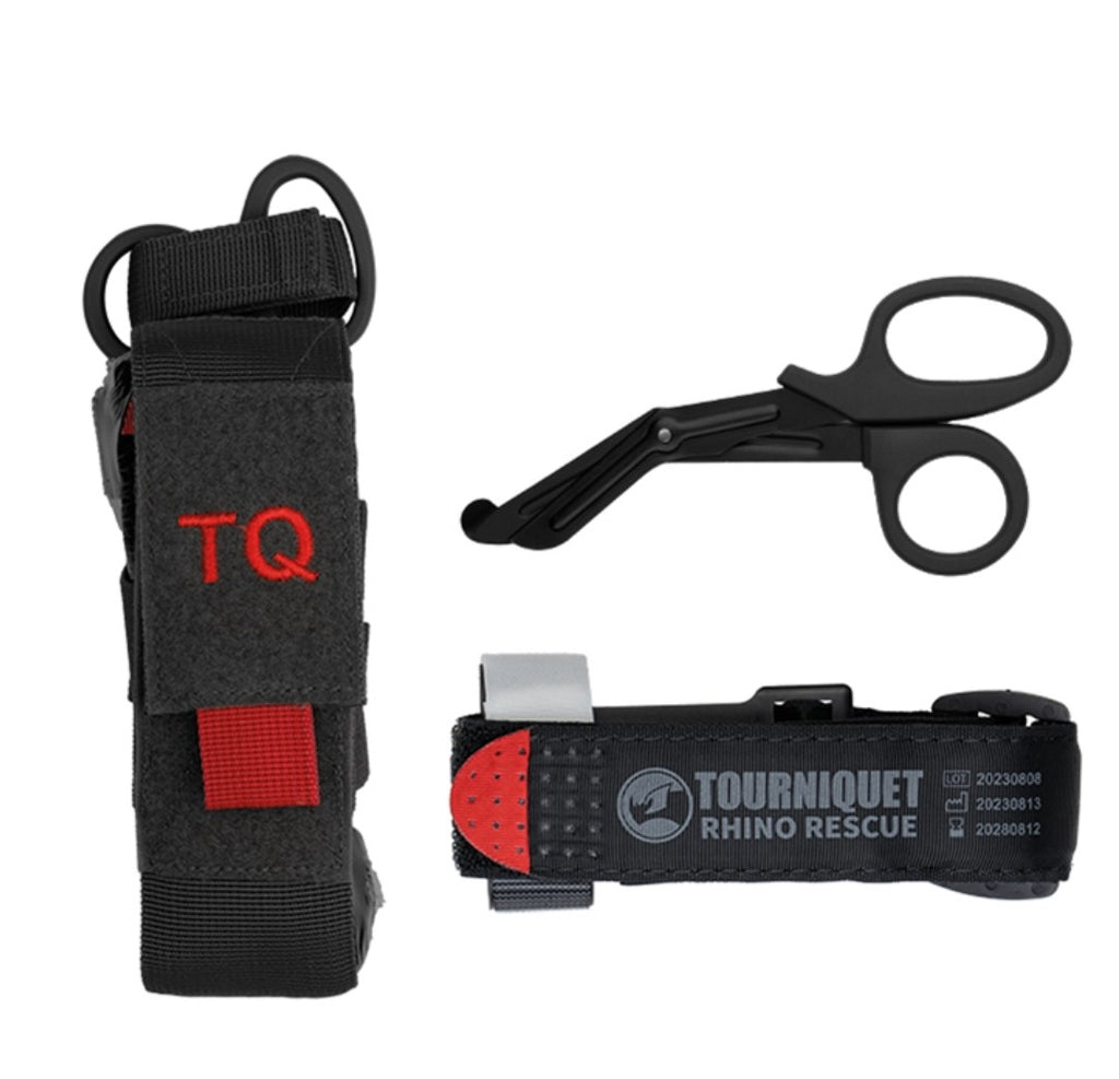RHINO RESCUE TOURNIQUET W/POUCH & SCISSORS SCHWARZ