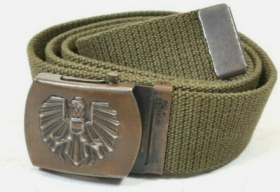 Österr. Hosengürtel, Textil, oliv, gebr.
