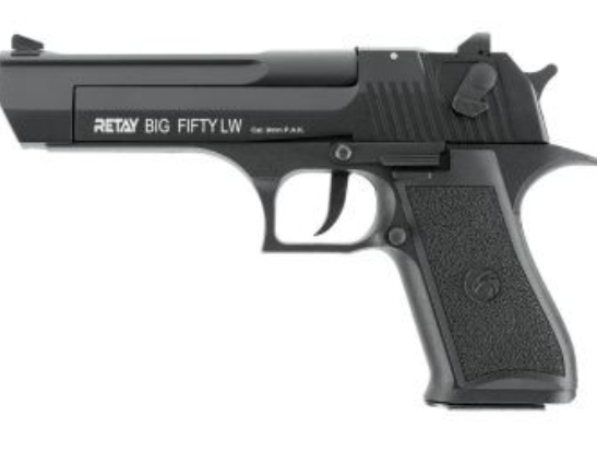 Pistole Retay Big Fifty, Kal. 9 mm PAK, 16 + 1 Schuss, Schwarz