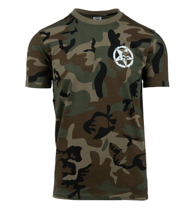 101inc T-Shirt Allied Star Punisher – Camouflage, Peach Finish