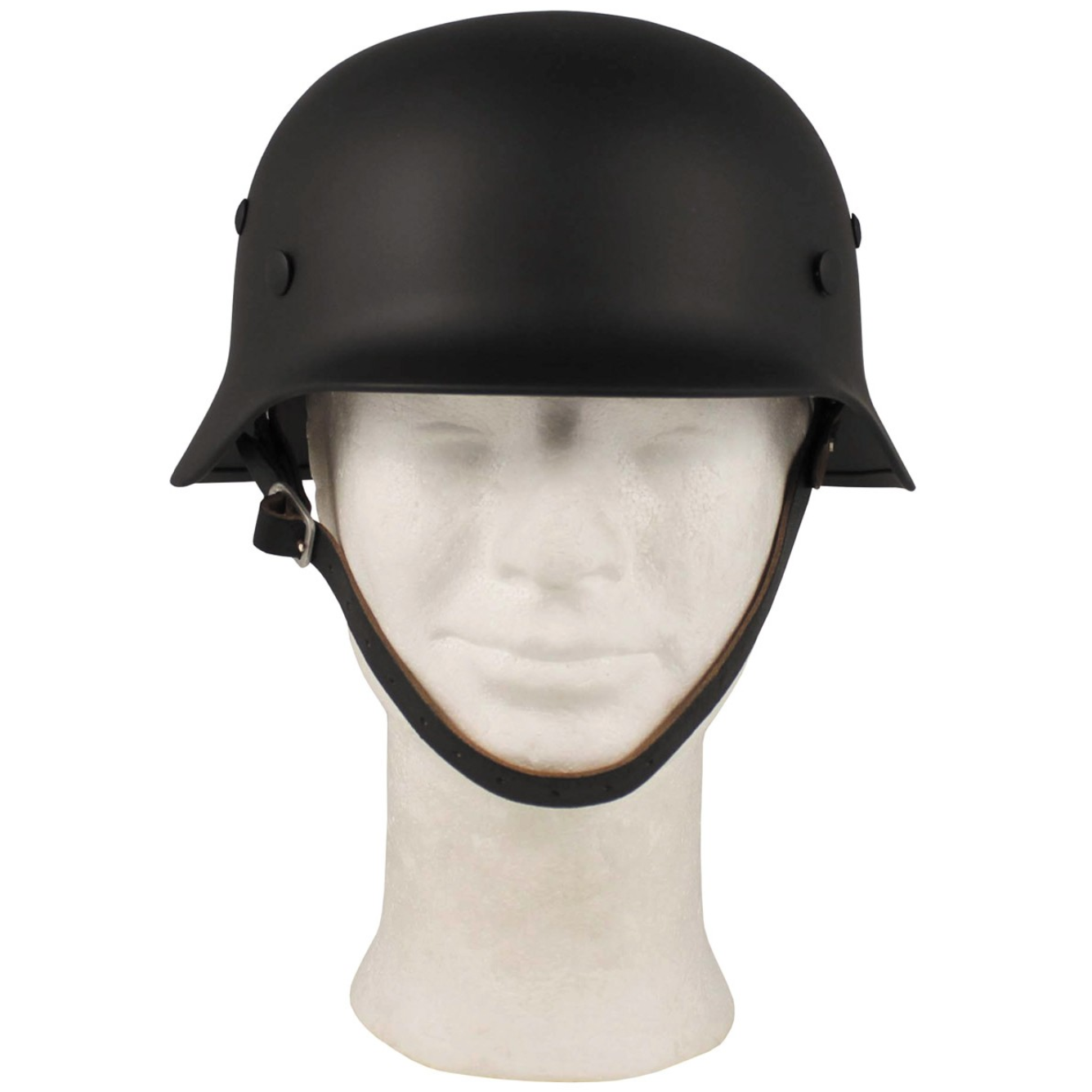 Stahlhelm WW II, Schwarz mit Leder-Innenteil