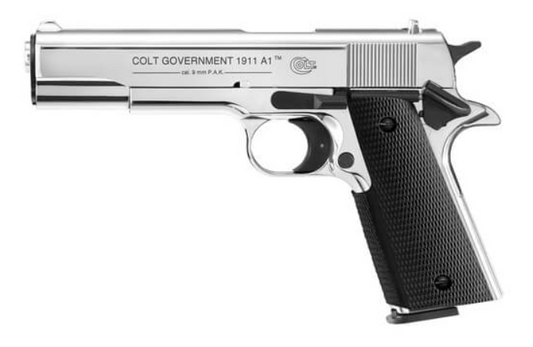Colt Government Mod. 1911 Polished ChromKal. 9 PAK, 8 Schuss