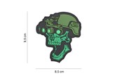 Emblem 3D PVC Night vision skull green