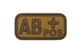 Klettabzeichen, Blutgruppe "AB POS", 3D div.Farben