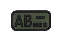 Klettabzeichen, Blutgruppe "AB NEG", 3D div.Farben