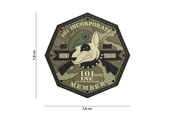 Emblem 3D PVC 101 INC Hunt Squad grün