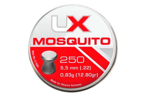 UX Mosquito Flachkopf 250rd cal. 5,5 mm 0,83g geriffelt